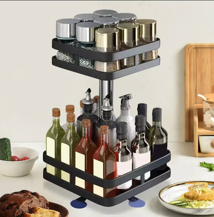 2 tier Rotating Spice Jar Organizer