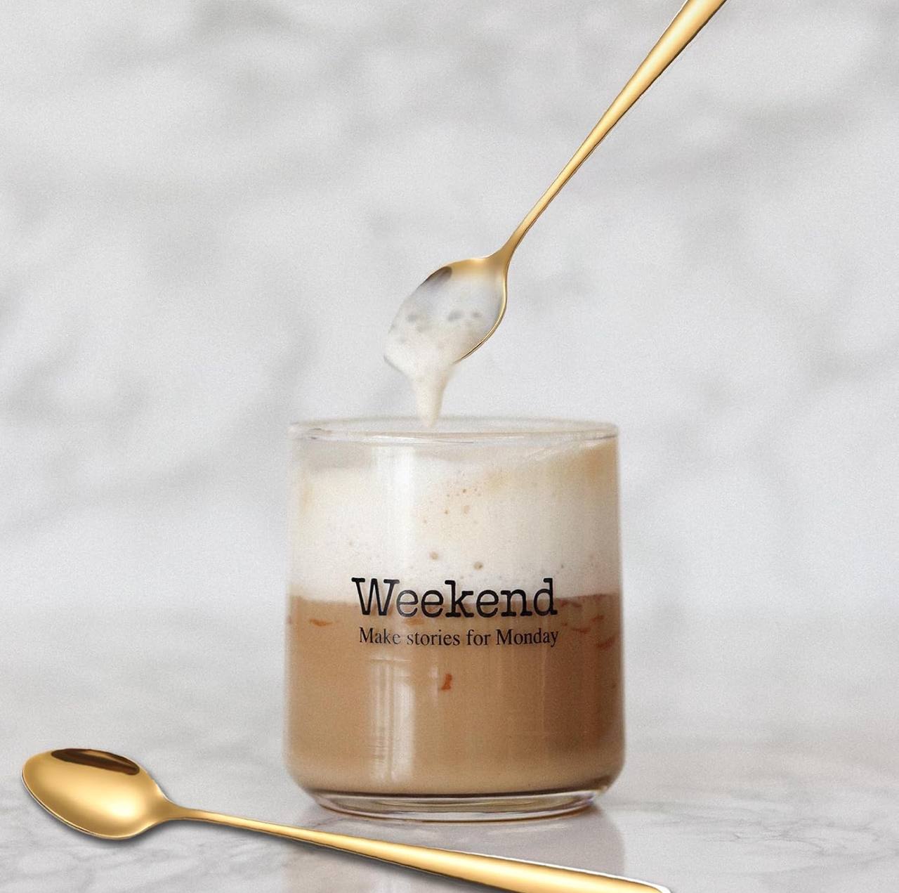 6pc Gold long tea spoon