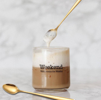 6pc Gold long tea spoon