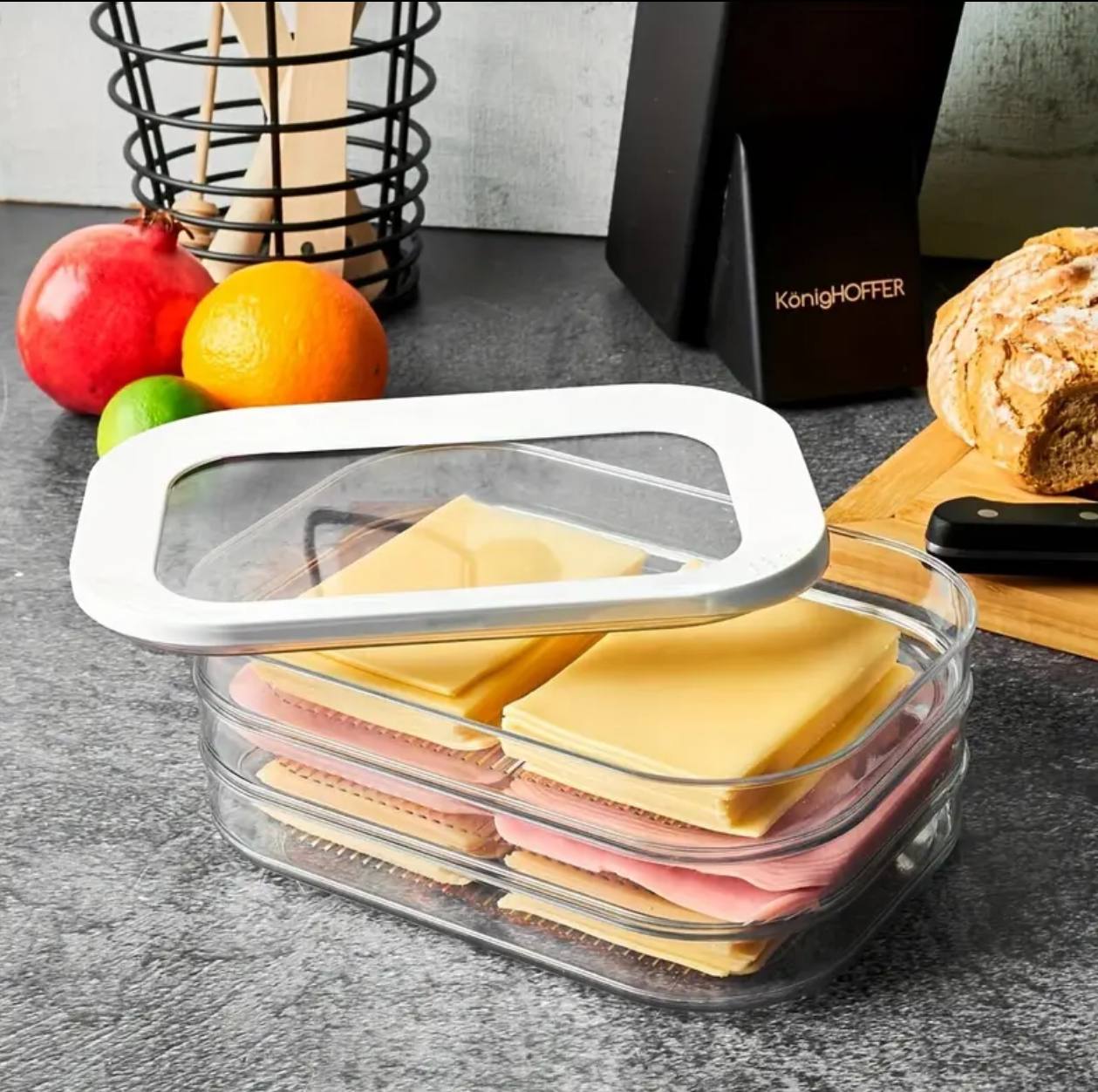3 in 1 stackable bacon and cheese container