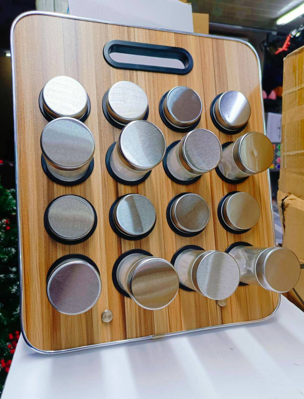 17pcs spice jars set with stand