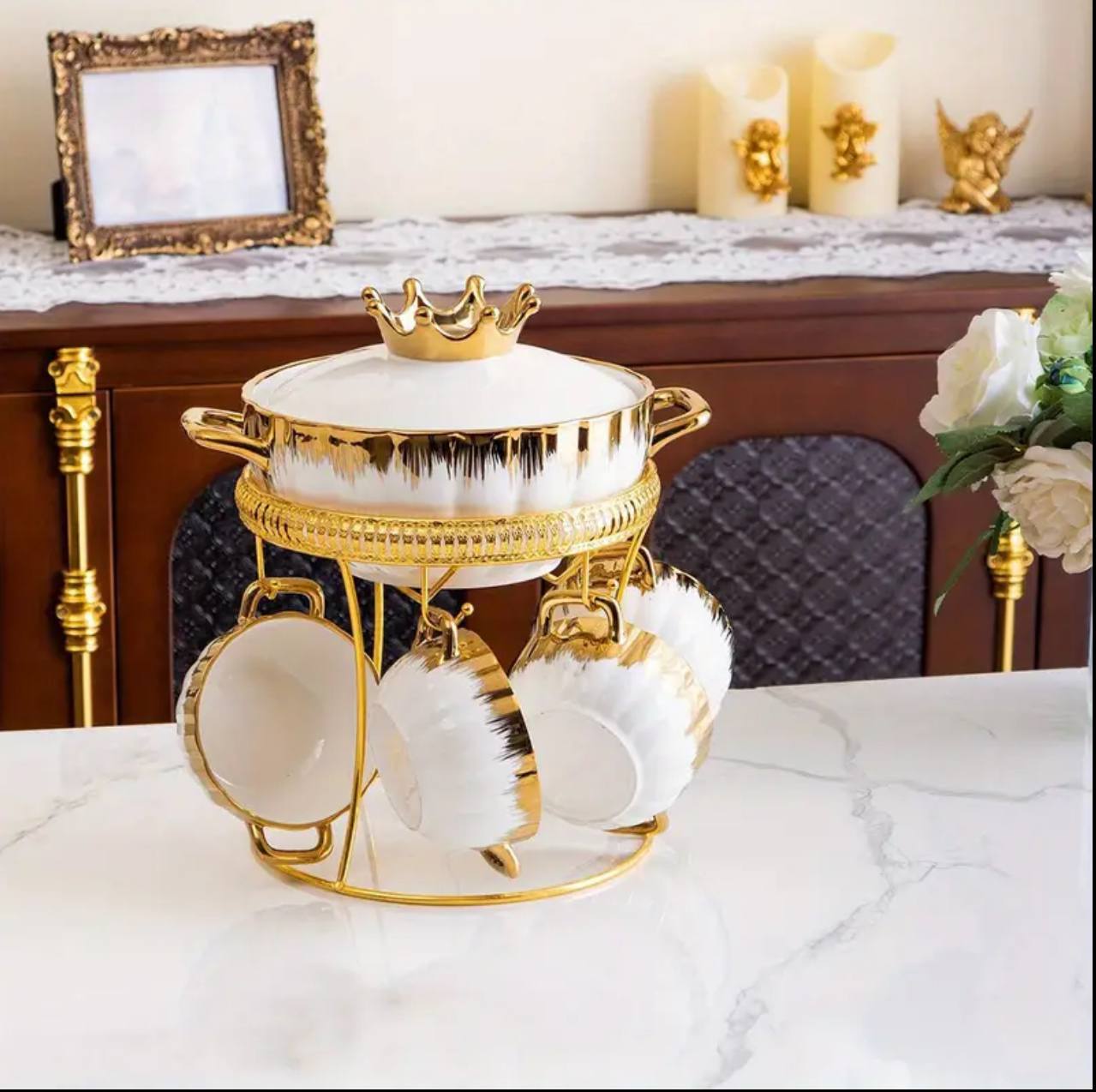 15PCS SOUP CEREMIC SET white