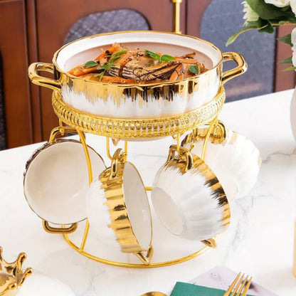 15PCS SOUP CEREMIC SET white