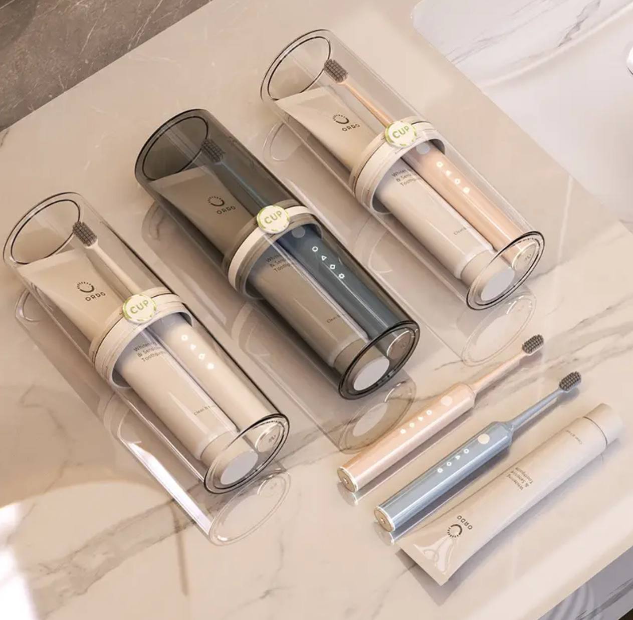 Travel toothbrush and toothpaste holder