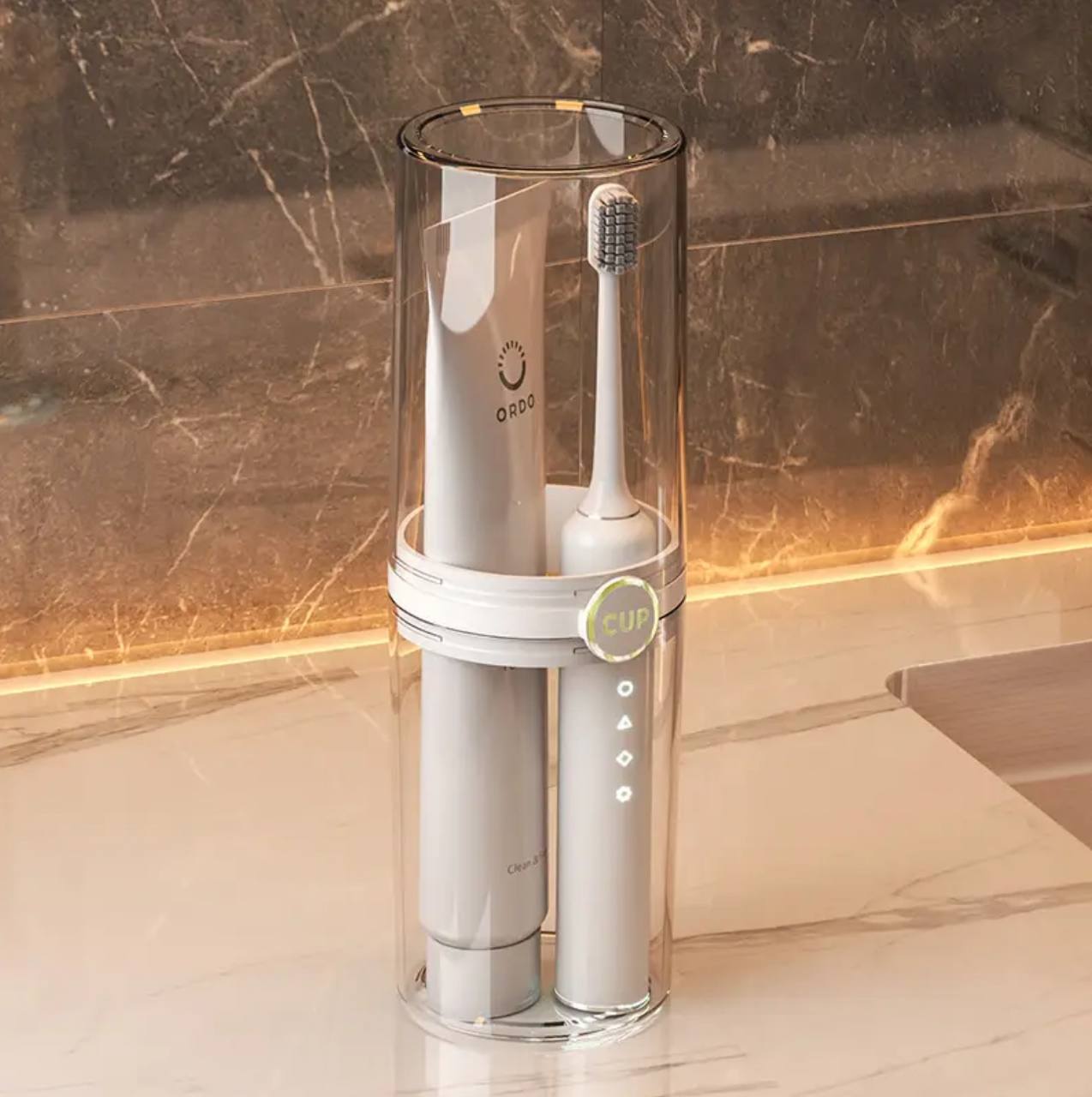 Travel toothbrush and toothpaste holder