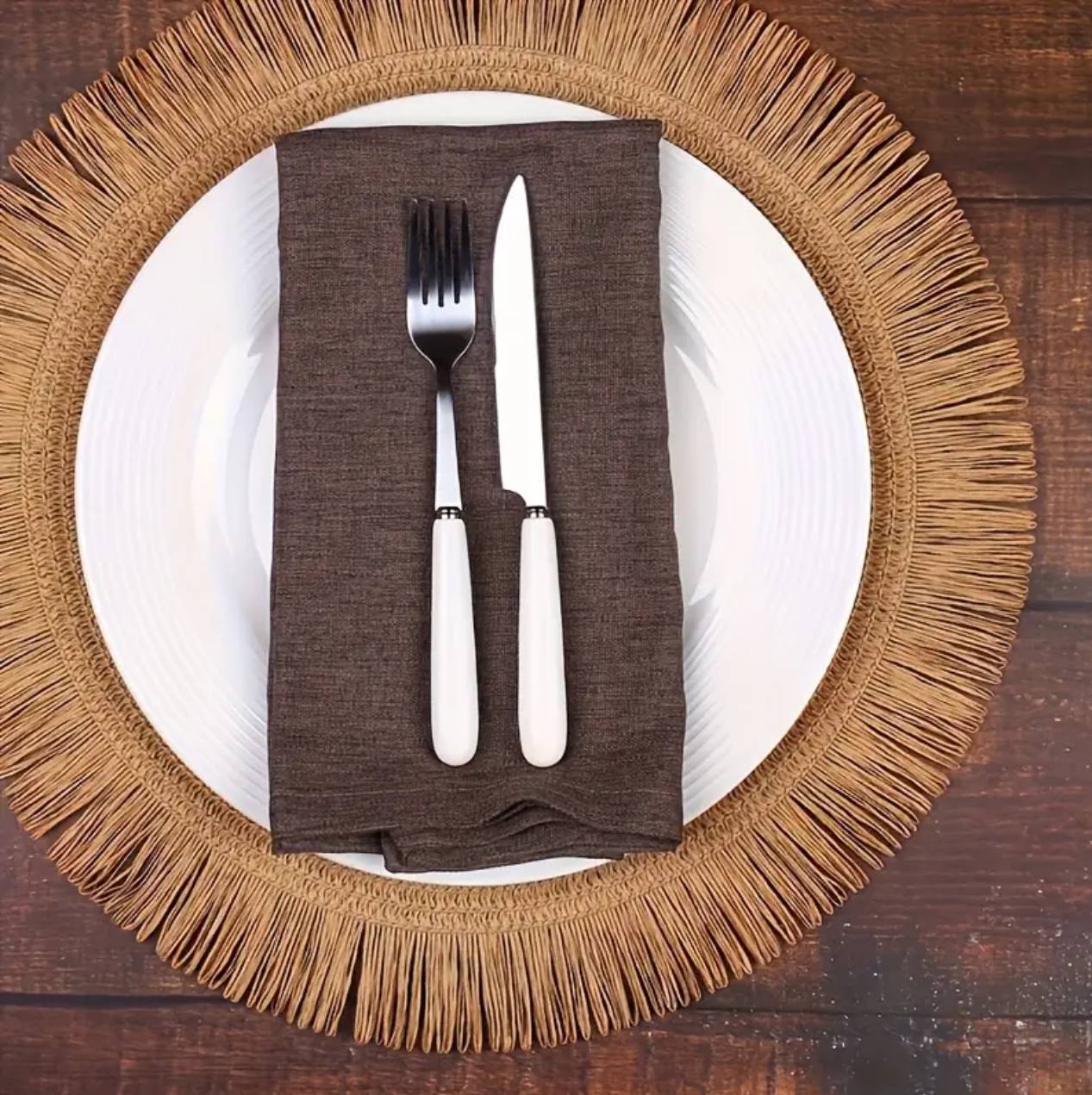 6PCS Round Jute Table Mat