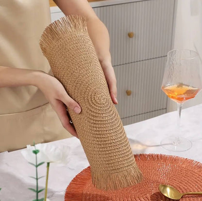 6PCS Round Jute Table Mat