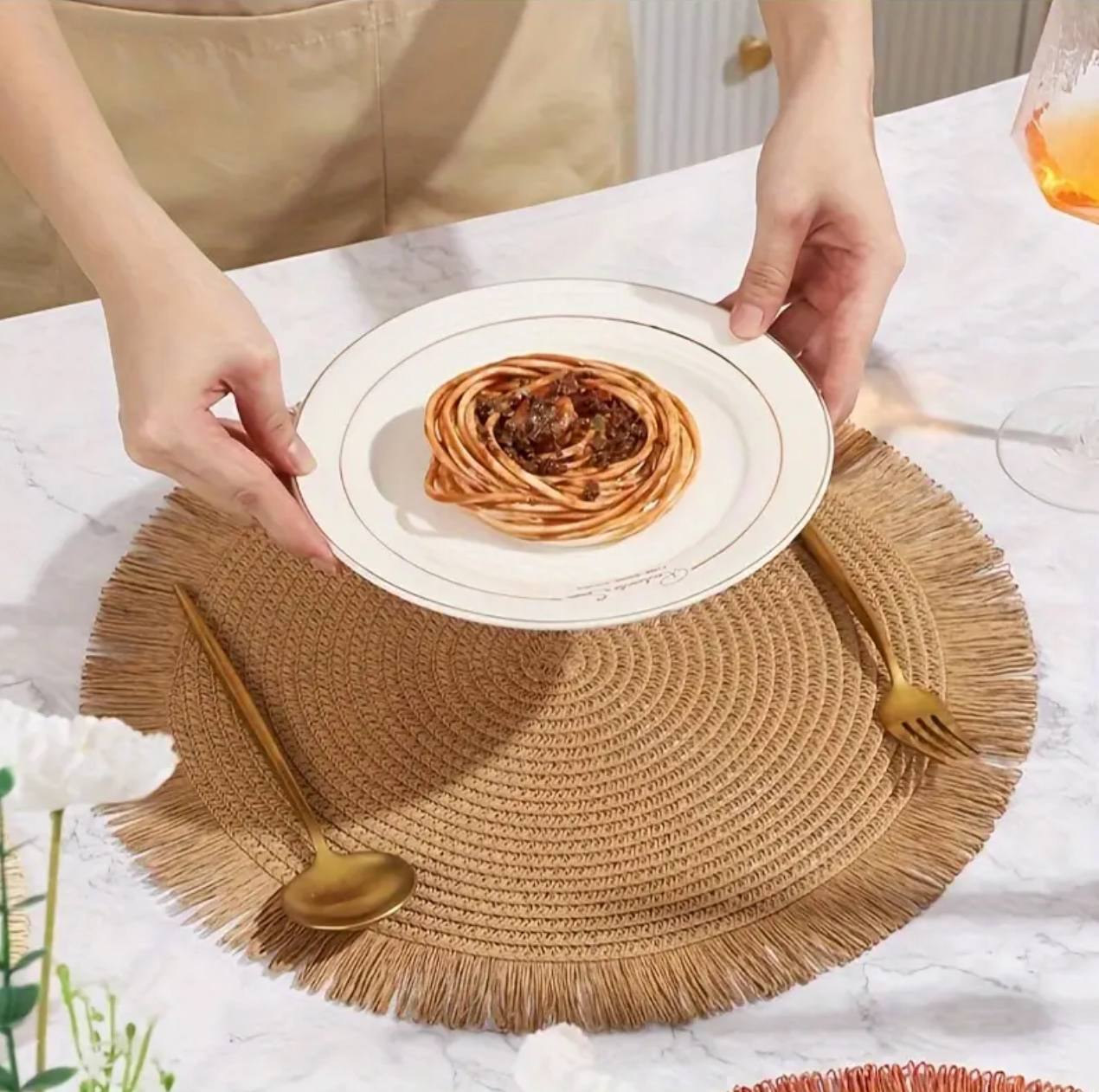 6PCS Round Jute Table Mat