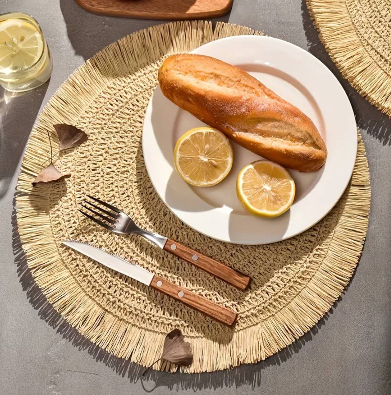 6PCS Round Jute Table Mat