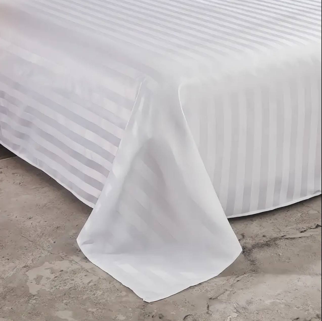 White striped bedsheets