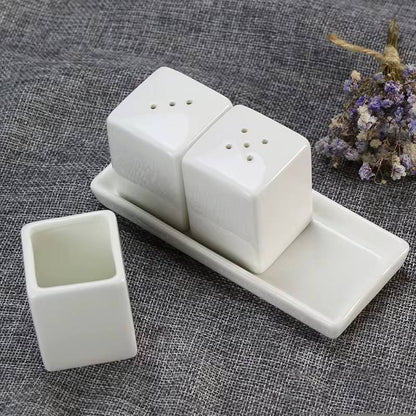 4pc Ceramic pepper shaker square.