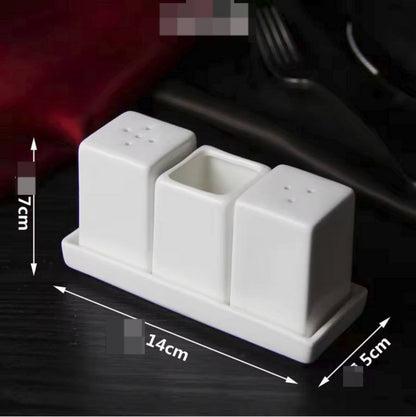 4pc Ceramic pepper shaker square.