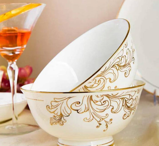 6pcs Bone china grey flower bowl