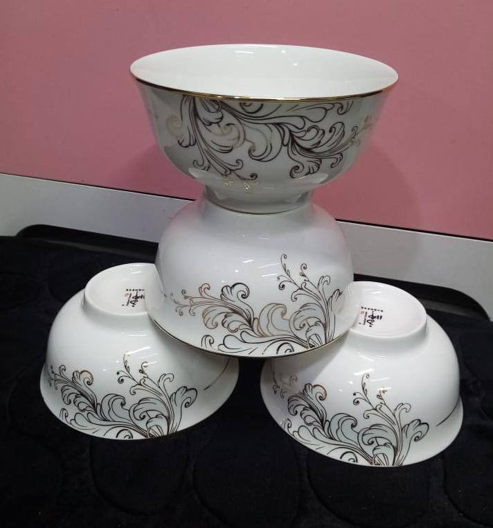 6pcs Bone china grey flower bowl