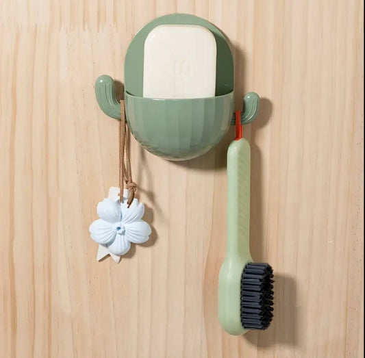 Wall Mounted Bathroom Container Holder with Hooks.