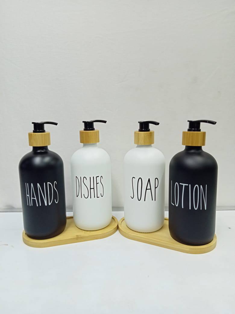 2Pcs 500ml Refillable Soap/ Lotion & Hands/Dishes dispenser