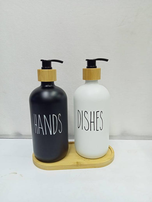 2Pcs 500ml Refillable Soap/ Lotion & Hands/Dishes dispenser