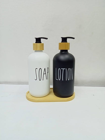 2Pcs 500ml Refillable Soap/ Lotion & Hands/Dishes dispenser