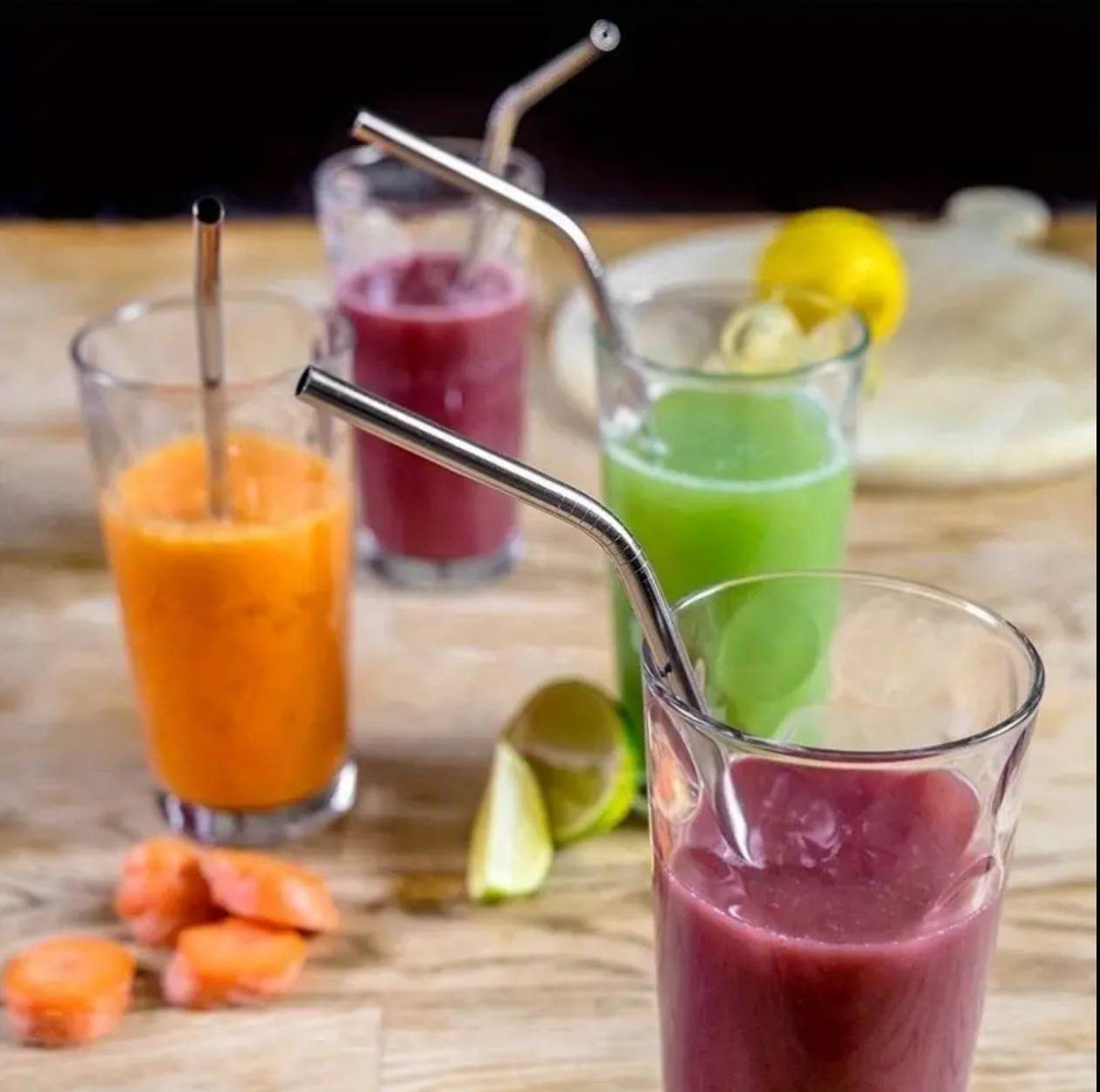 100% FOOD GRADE STAINLESS STEEL REUSABLE STRAWS