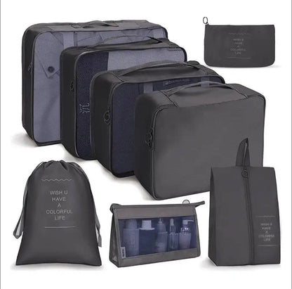 8pcs Luggage Travel Organizers For Suitcase With Toiletry Case
