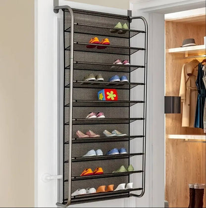 10 Tier Over The Door Shoe Organizer