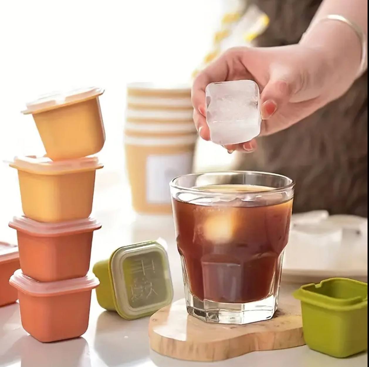 6Pcs ice Cube Mold lid Freezer