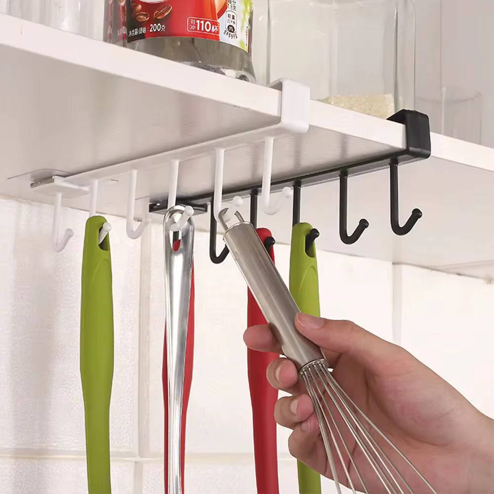 Under the shelf (multi~purpose) hooks 6 slot Metallic
