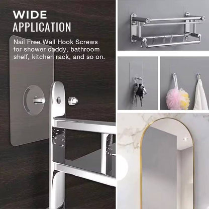 10PCS TRANSPARENT ADHESIVE WALL HOOKS