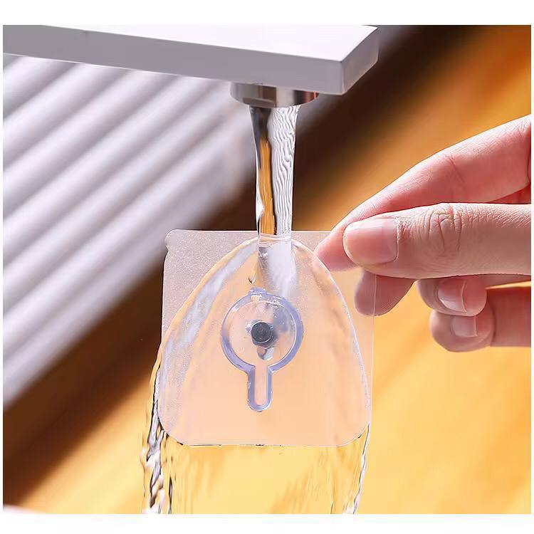 10PCS TRANSPARENT ADHESIVE WALL HOOKS
