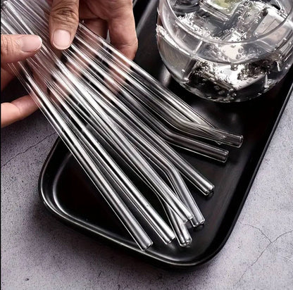 4 Pcs Reusable Glass Straws
