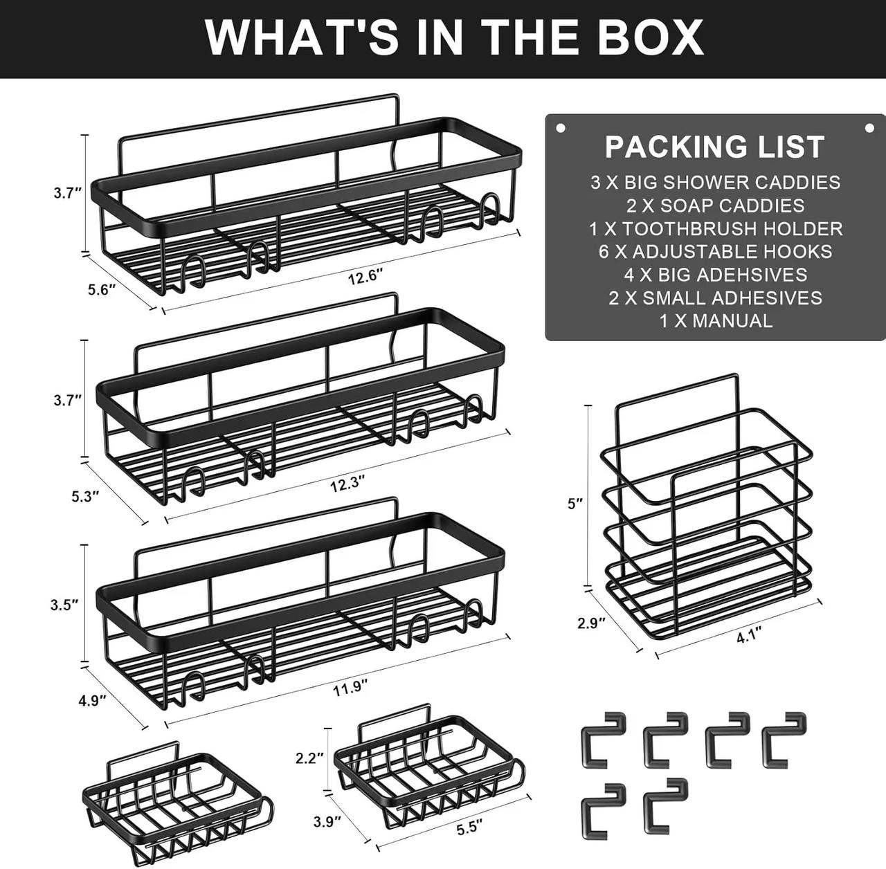 6pcs set Shower caddy shelf/Bathroom organizer