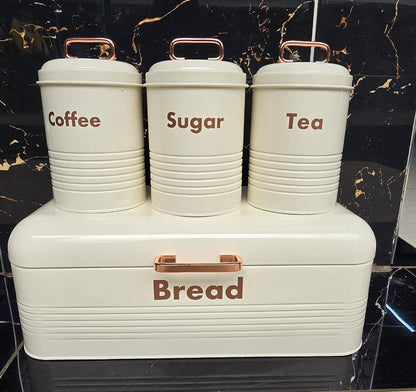 Alloy Bread Bin with Three Canister Set