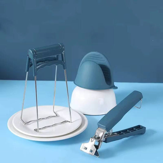 3pcs Anti scald heat resistant plate, bowl gripper mittens