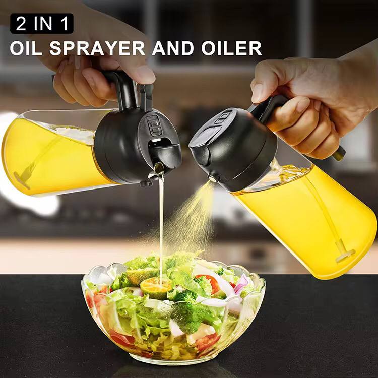2 in 1 oil dispenser with sprayer