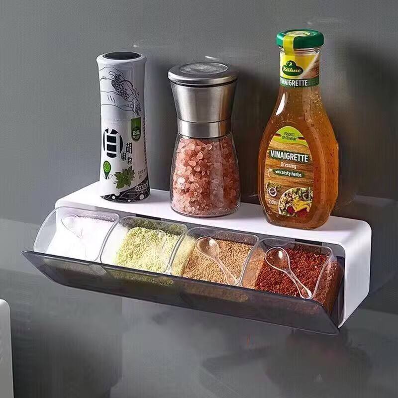 4 slot kitchen wall spice organizer