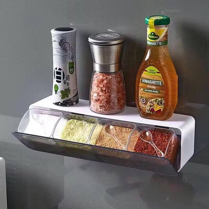 4 slot kitchen wall spice organizer