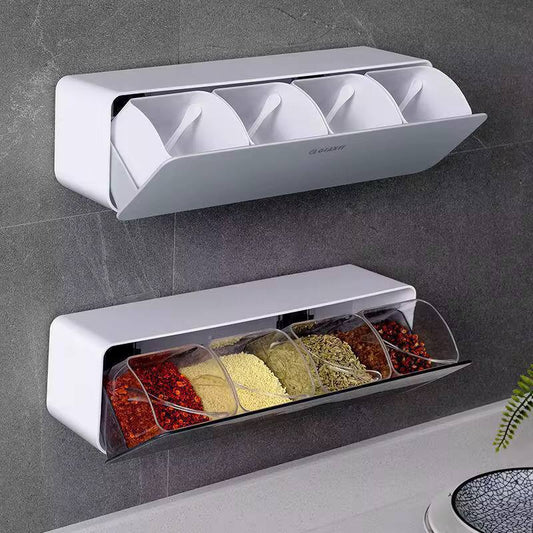 4 slot kitchen wall spice organizer