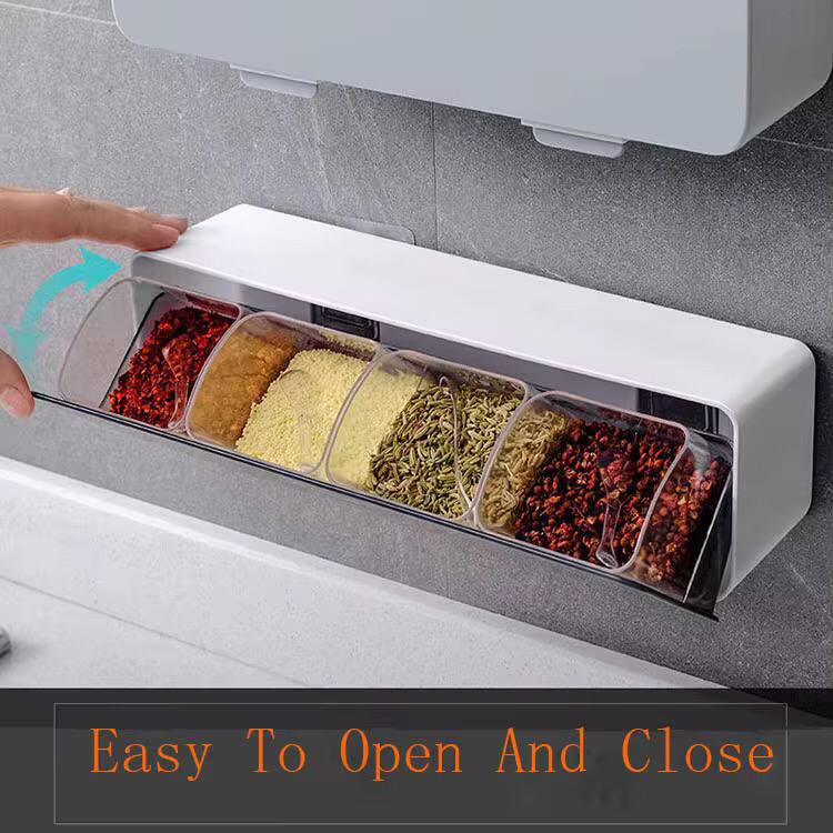 4 slot kitchen wall spice organizer
