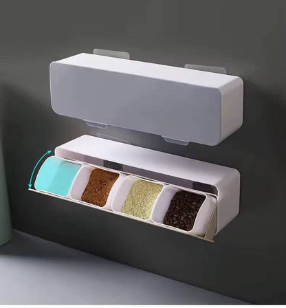 4 slot kitchen wall spice organizer