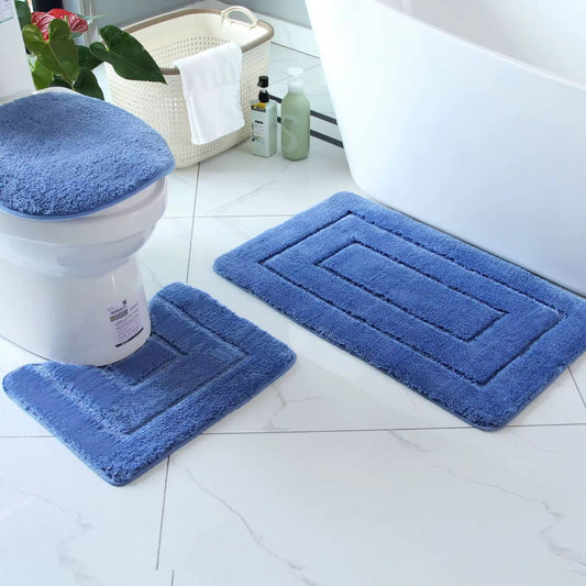 3 piece thickened bathroom toilet mat