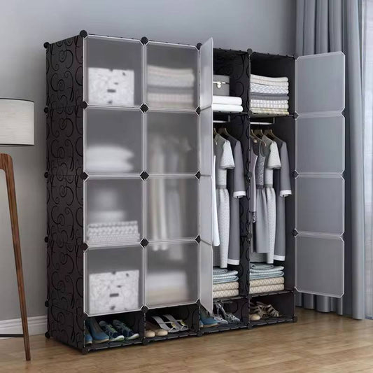 4 column plastic wardrobe