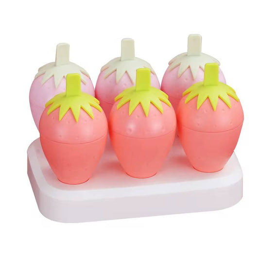 6 Grids strawberry ice Cream popsicle Mold