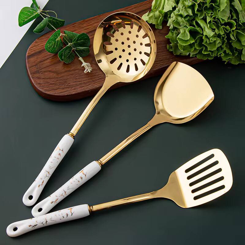 7pc stainless steel spatula soup spoon