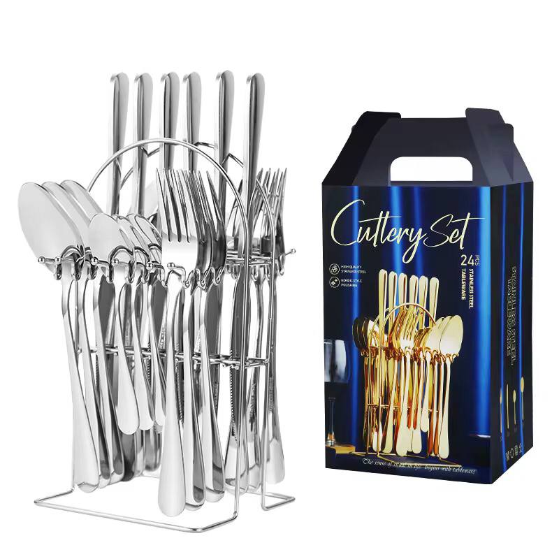 24 pcs tableware Stainless steel knife fork and spoon storage rack