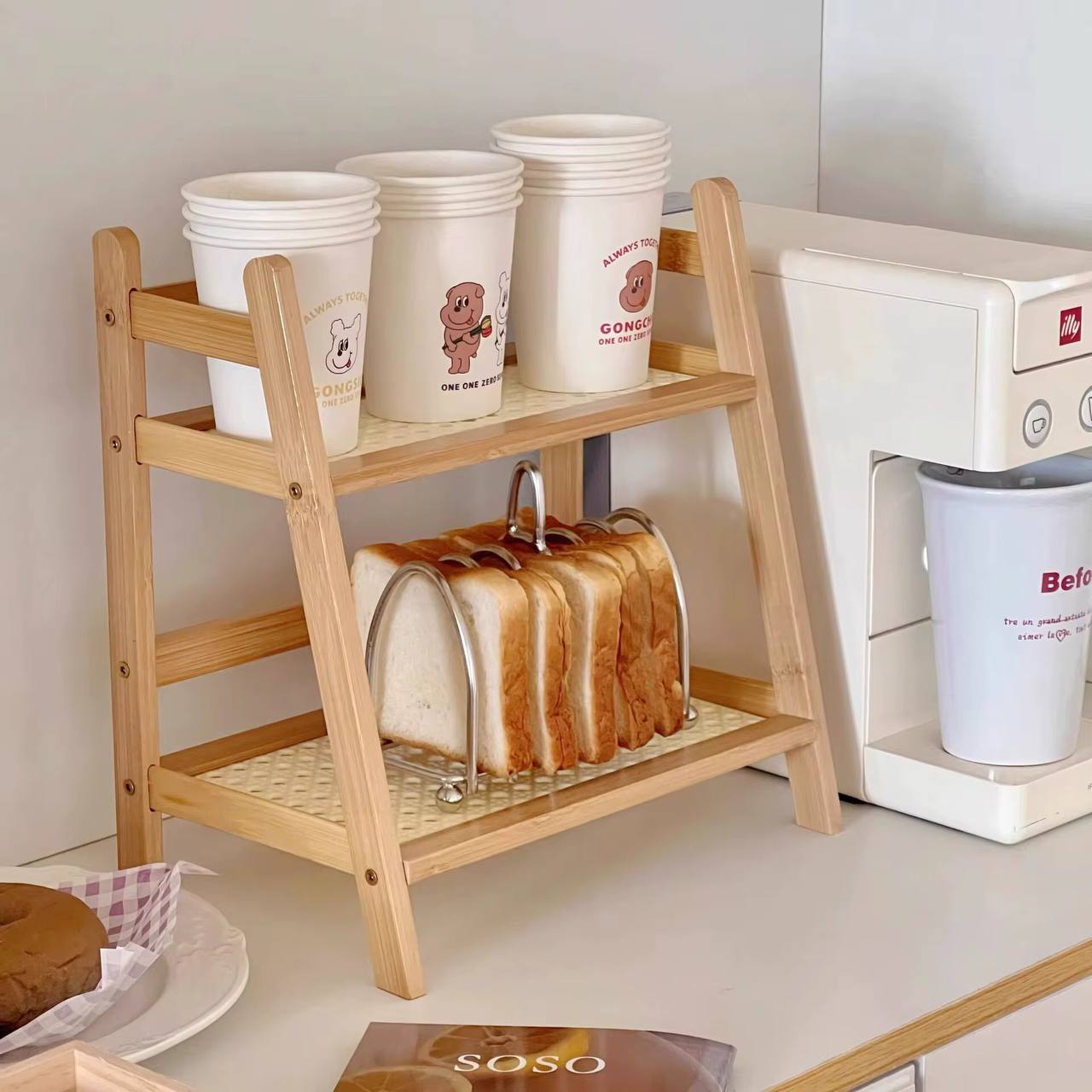 Wooden Storage Shelf 2-Tiers