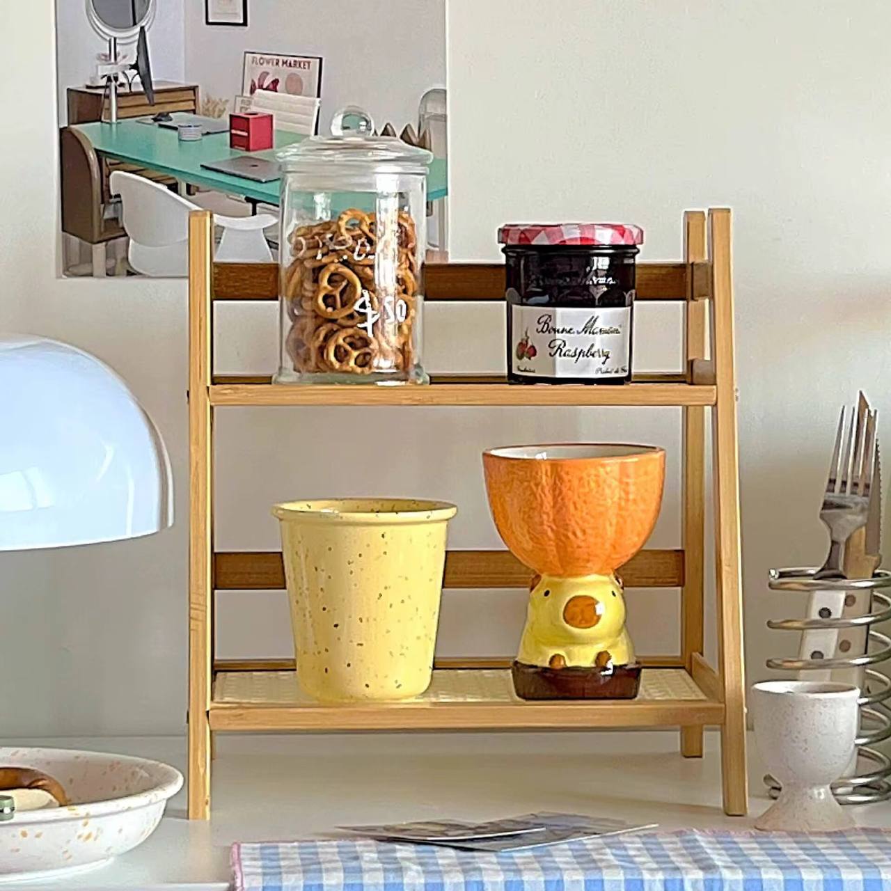 Wooden Storage Shelf 2-Tiers