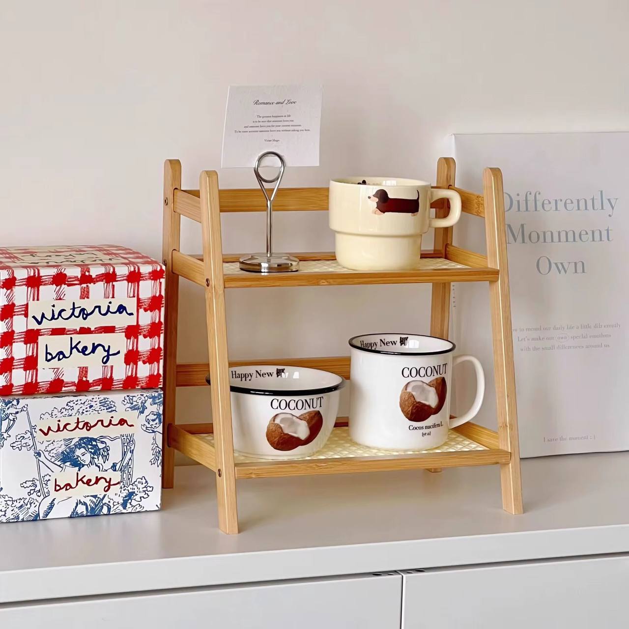 Wooden Storage Shelf 2-Tiers