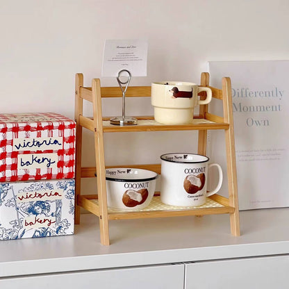 Wooden Storage Shelf 2-Tiers