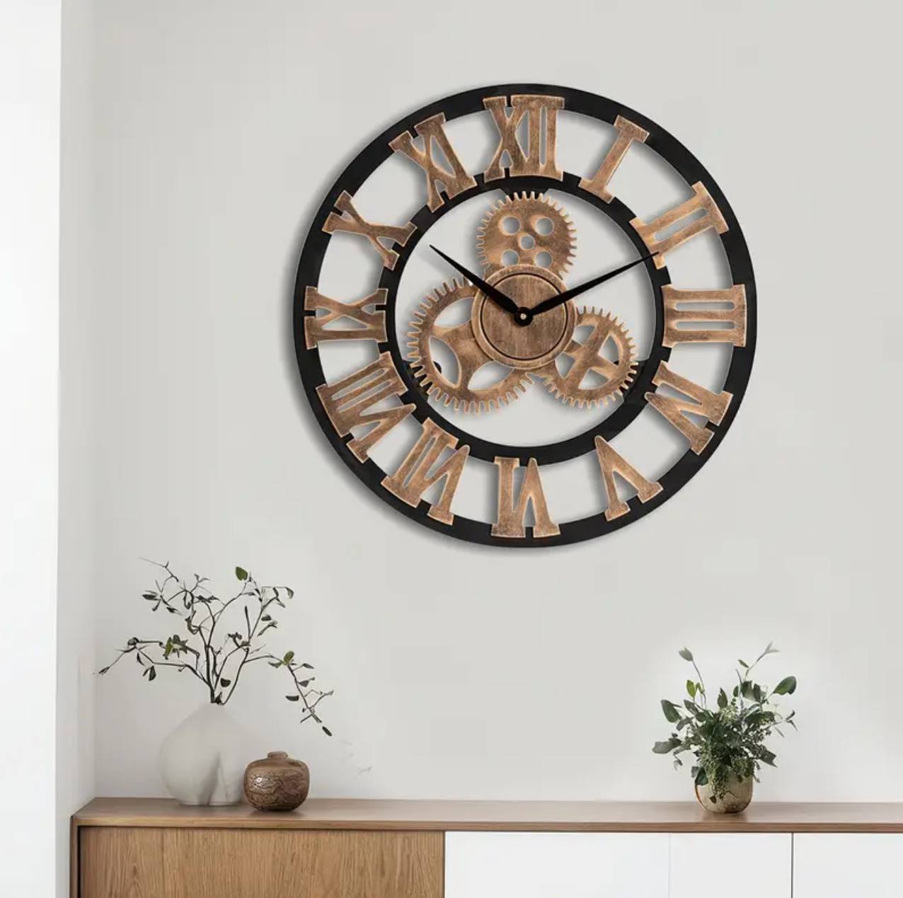 3D Roman Vintage Gear Pocket wall clock