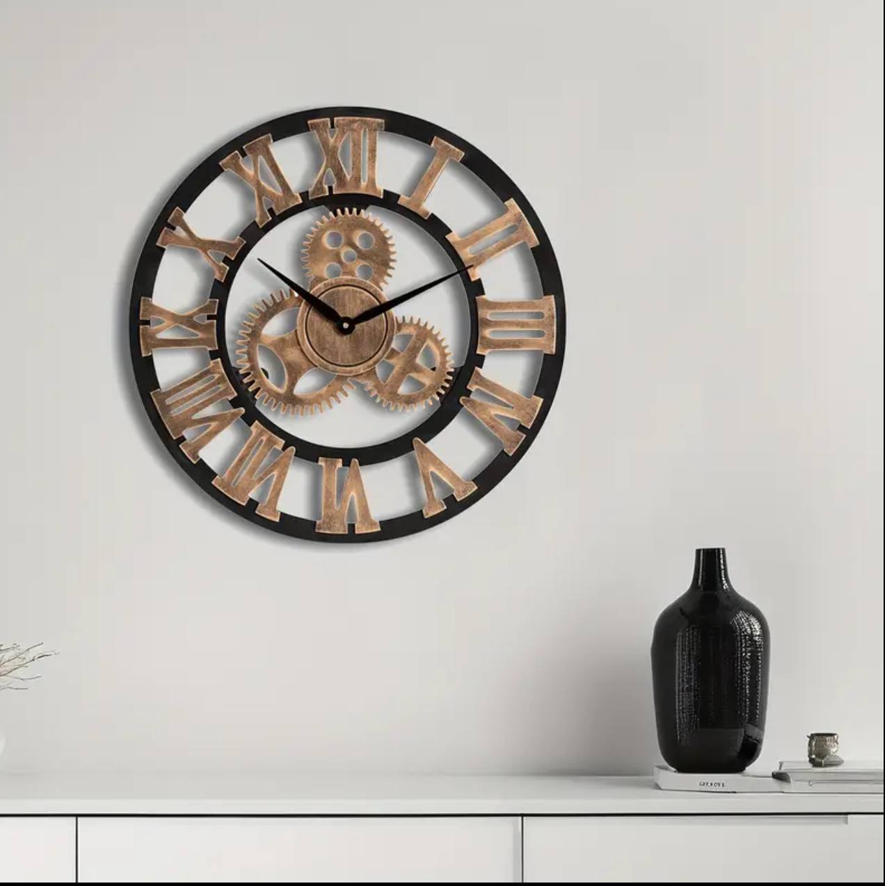 3D Roman Vintage Gear Pocket wall clock